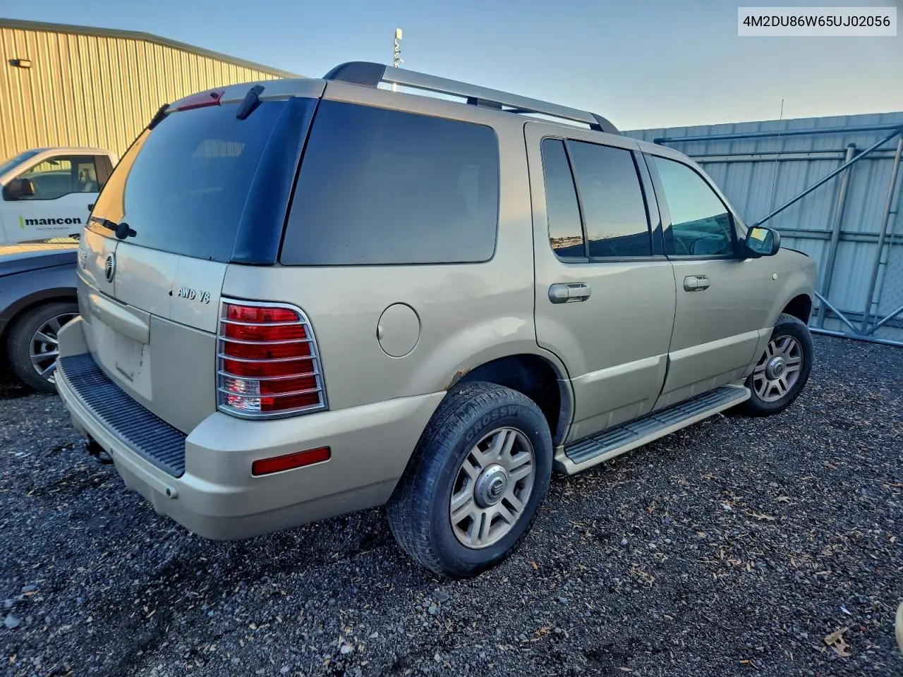 2005 Mercury Mountaineer VIN: 4M2DU86W65UJ02056 Lot: 60501086