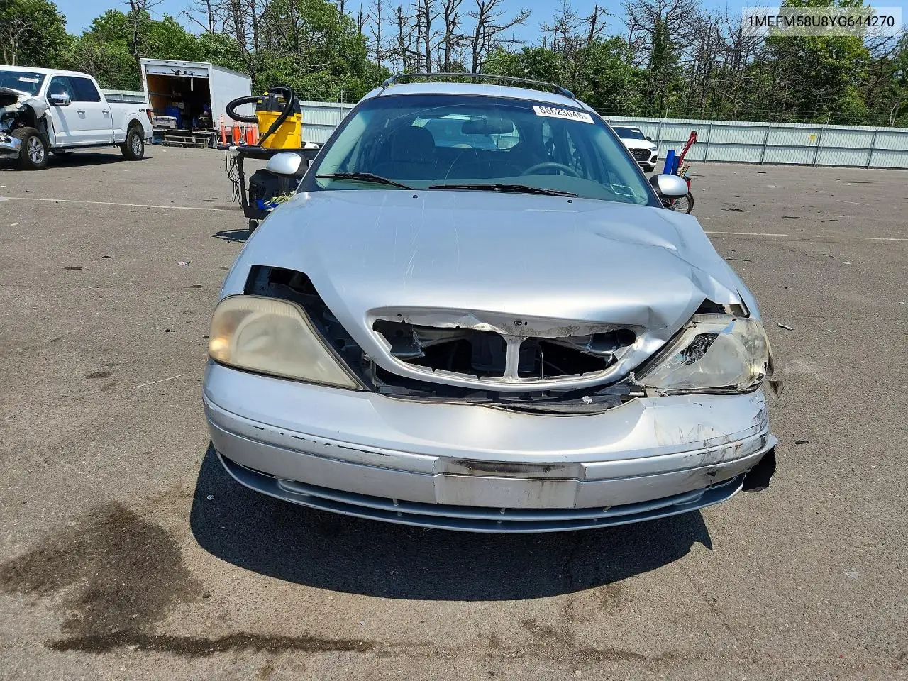 2000 Mercury Sable Gs VIN: 1MEFM58U8YG644270 Lot: 85623045