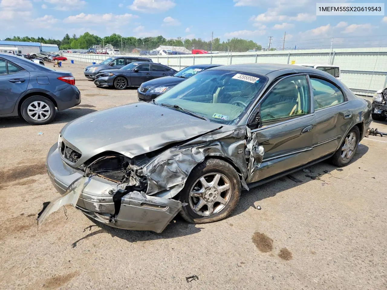 2002 Mercury Sable Ls Premium VIN: 1MEFM55SX2G619543 Lot: 53958986