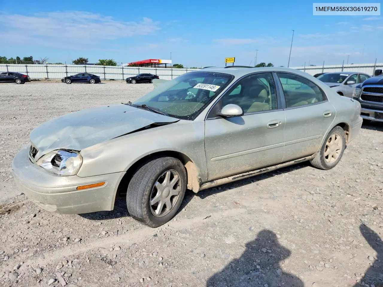 2003 Mercury Sable Ls Premium VIN: 1MEFM55SX3G619270 Lot: 60091146