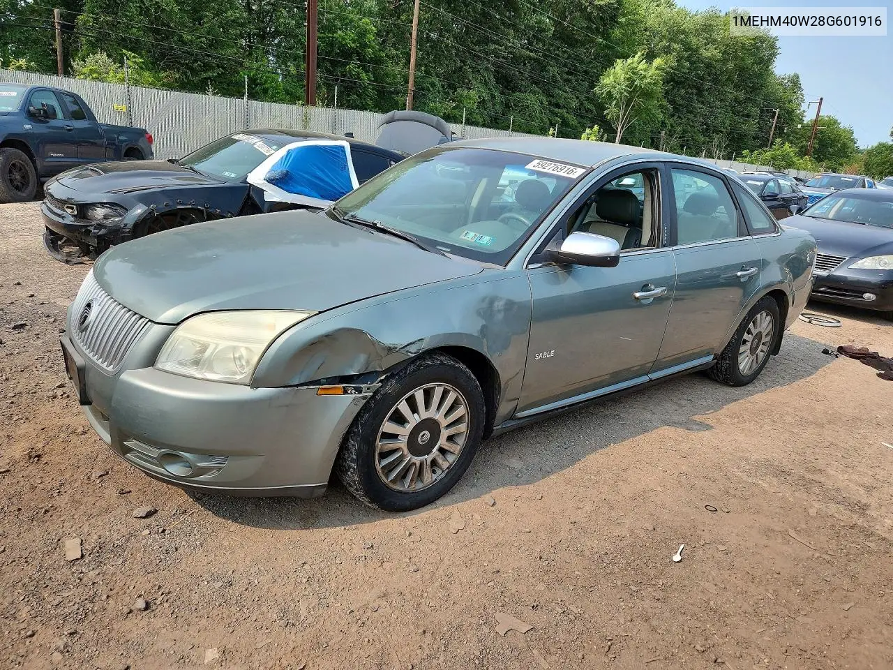 2008 Mercury Sable Luxury VIN: 1MEHM40W28G601916 Lot: 59276916