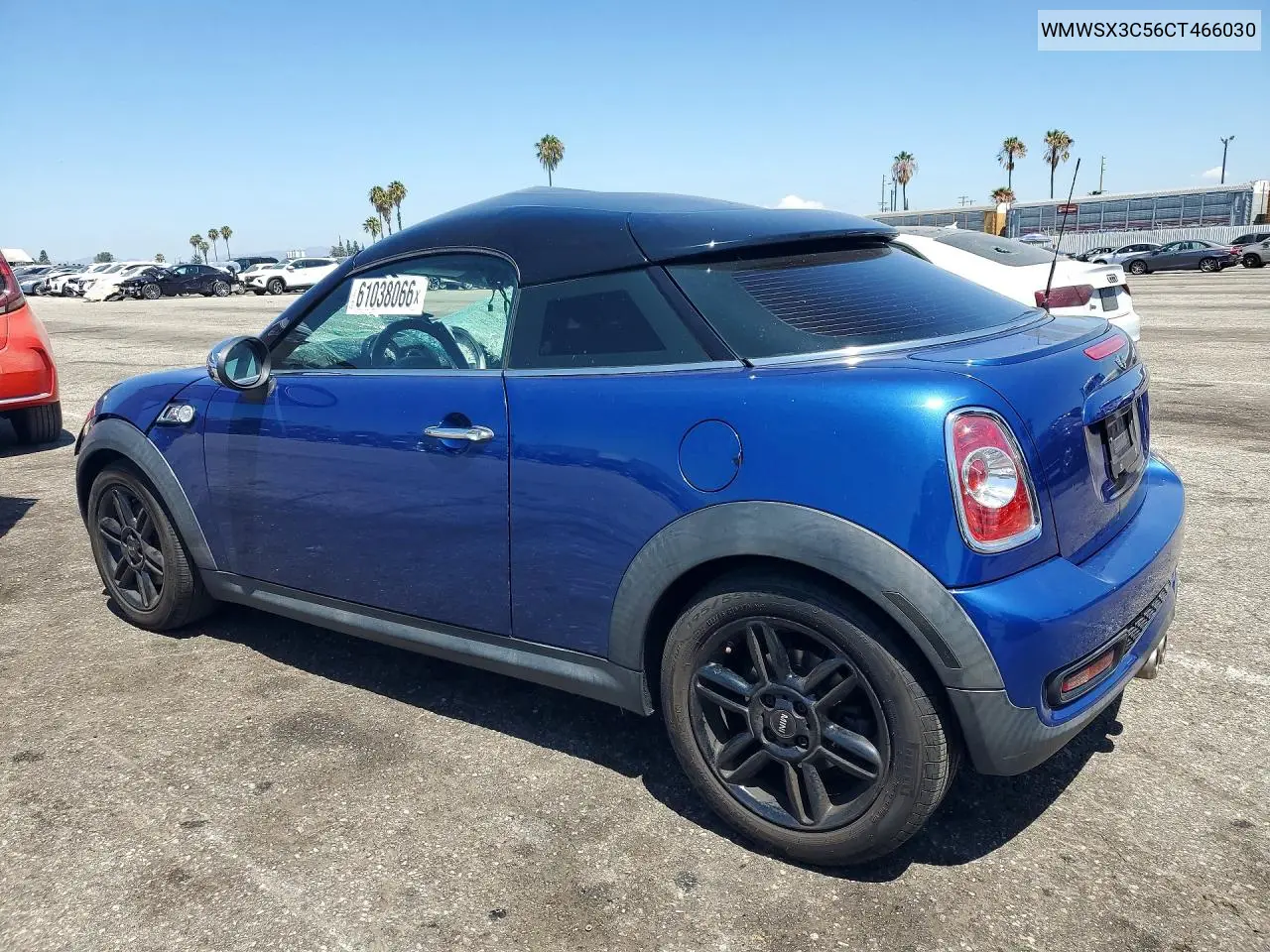 2012 Mini Cooper Coupe S VIN: WMWSX3C56CT466030 Lot: 61038066
