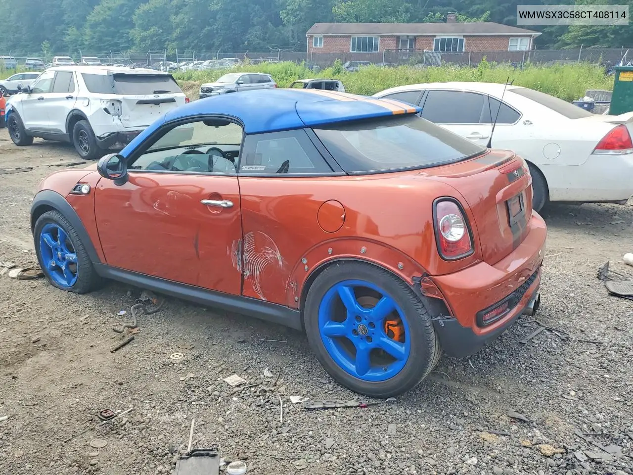 2012 Mini Cooper Coupe S VIN: WMWSX3C58CT408114 Lot: 61183326