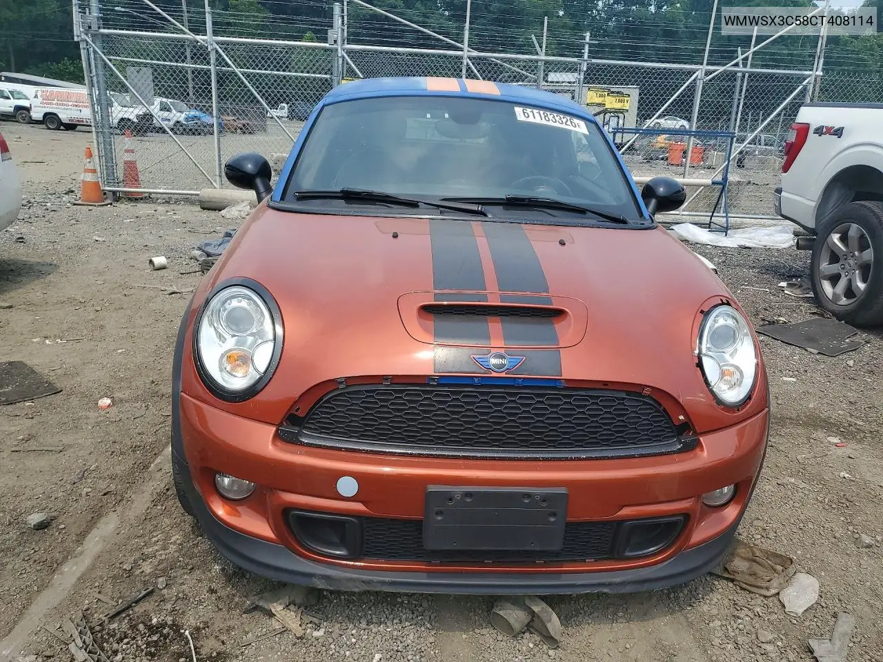 2012 Mini Cooper Coupe S VIN: WMWSX3C58CT408114 Lot: 61183326