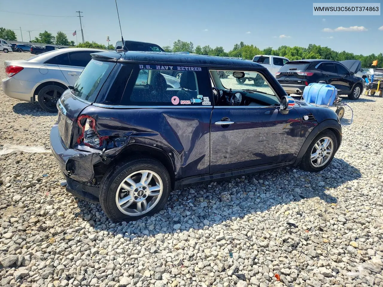 2013 Mini Cooper VIN: WMWSU3C56DT374863 Lot: 85990095