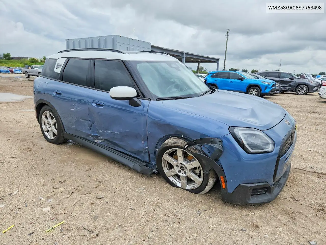 2025 Mini Countryman Se All4 VIN: WMZ53GA08S7R63498 Lot: 55908346