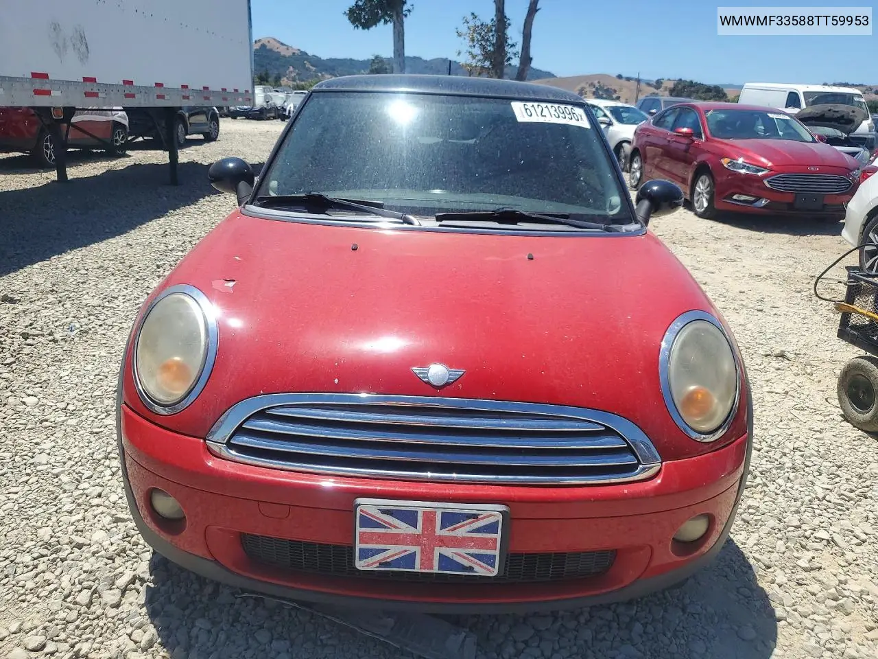 2008 Mini Cooper VIN: WMWMF33588TT59953 Lot: 61213996