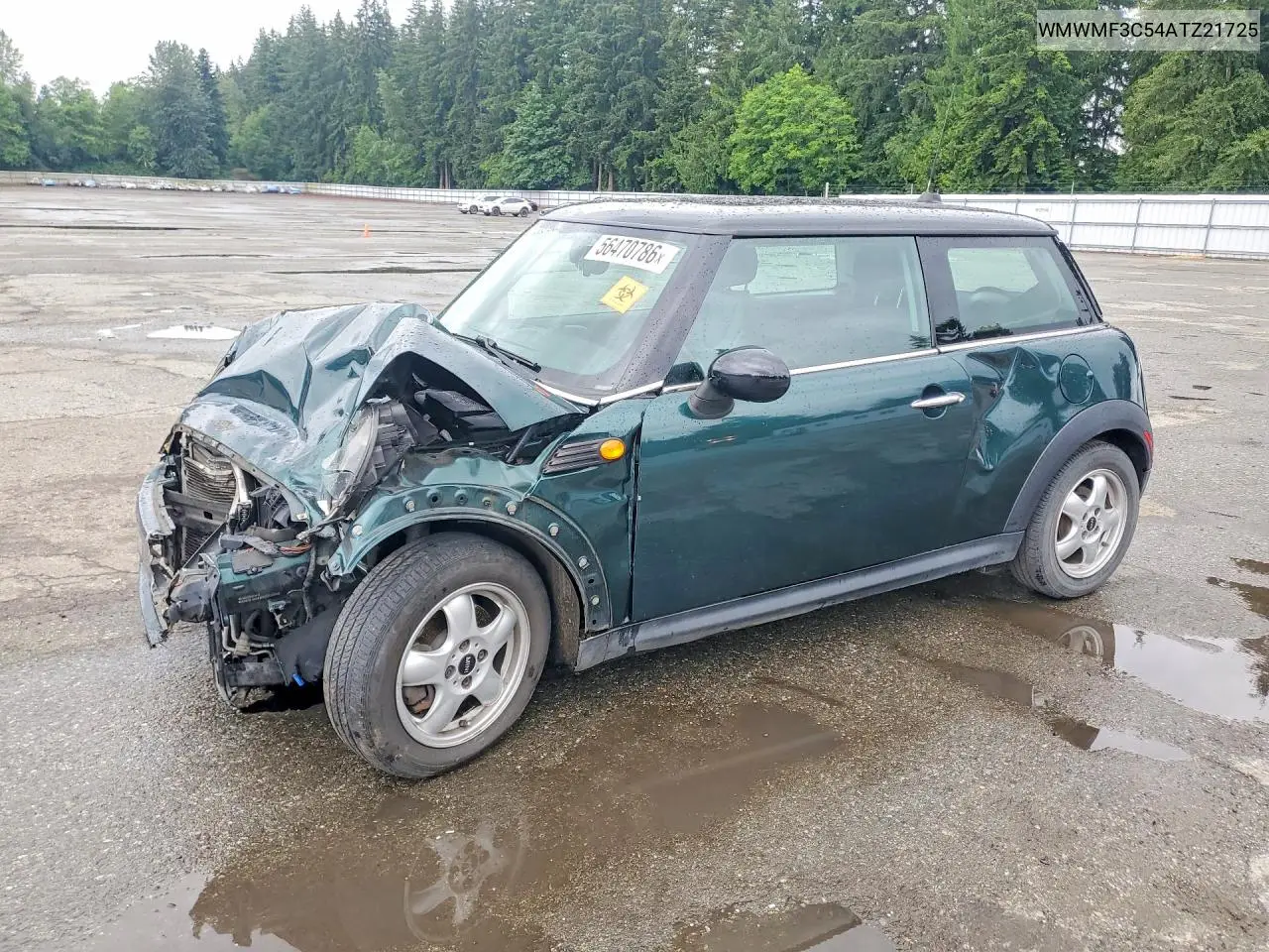 2010 Mini Cooper VIN: WMWMF3C54ATZ21725 Lot: 56470786