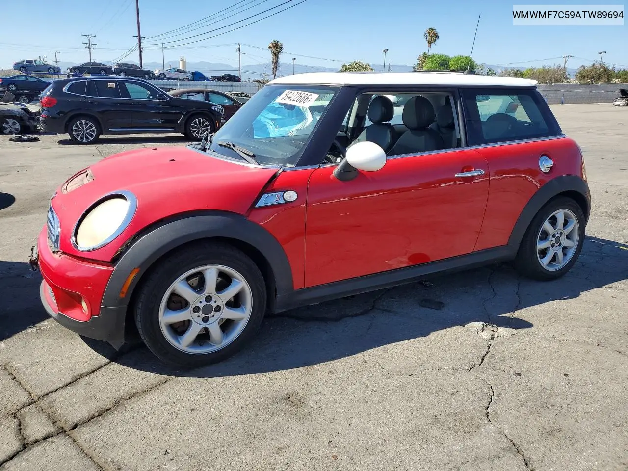 2010 Mini Cooper S VIN: WMWMF7C59ATW89694 Lot: 59402686