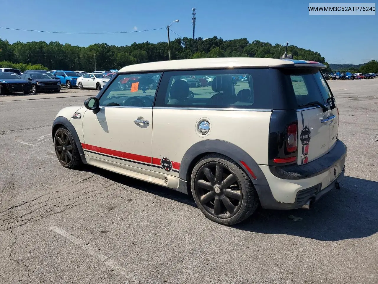 2010 Mini Cooper S Clubman VIN: WMWMM3C52ATP76240 Lot: 61121466