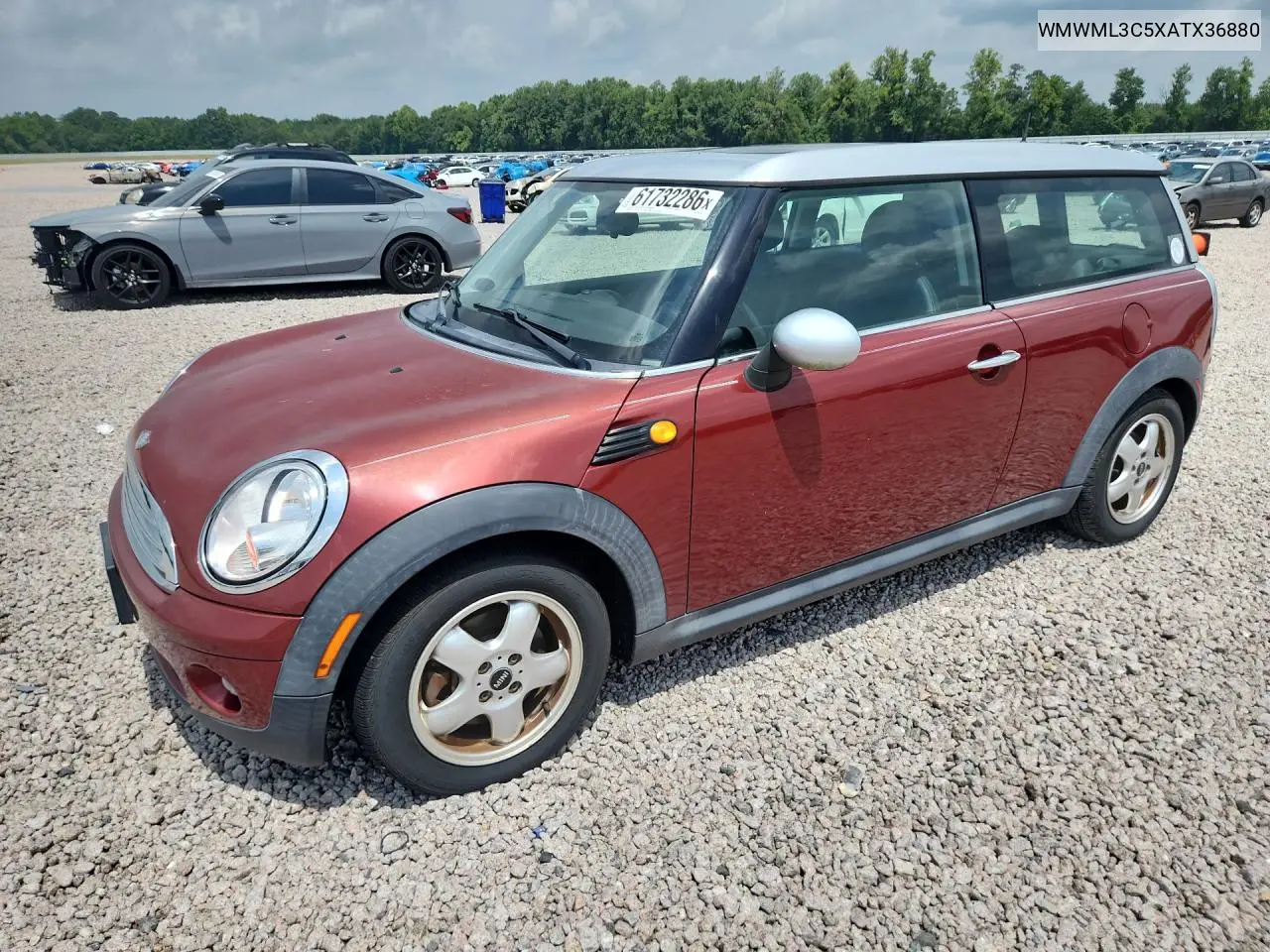 2010 Mini Cooper Clubman VIN: WMWML3C5XATX36880 Lot: 61732286