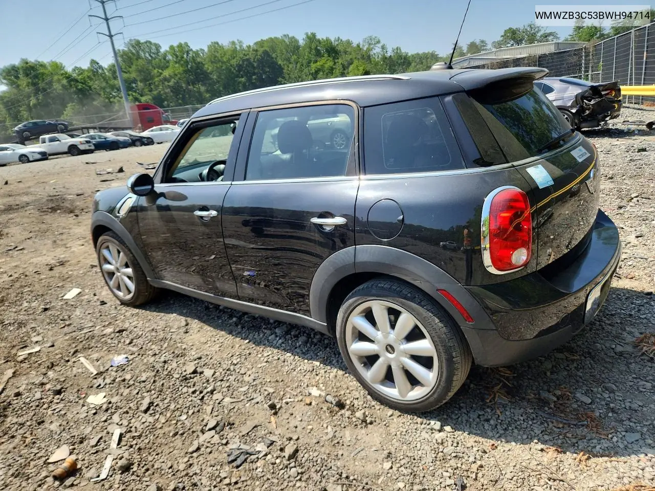 2011 Mini Cooper Countryman VIN: WMWZB3C53BWH94714 Lot: 59054656