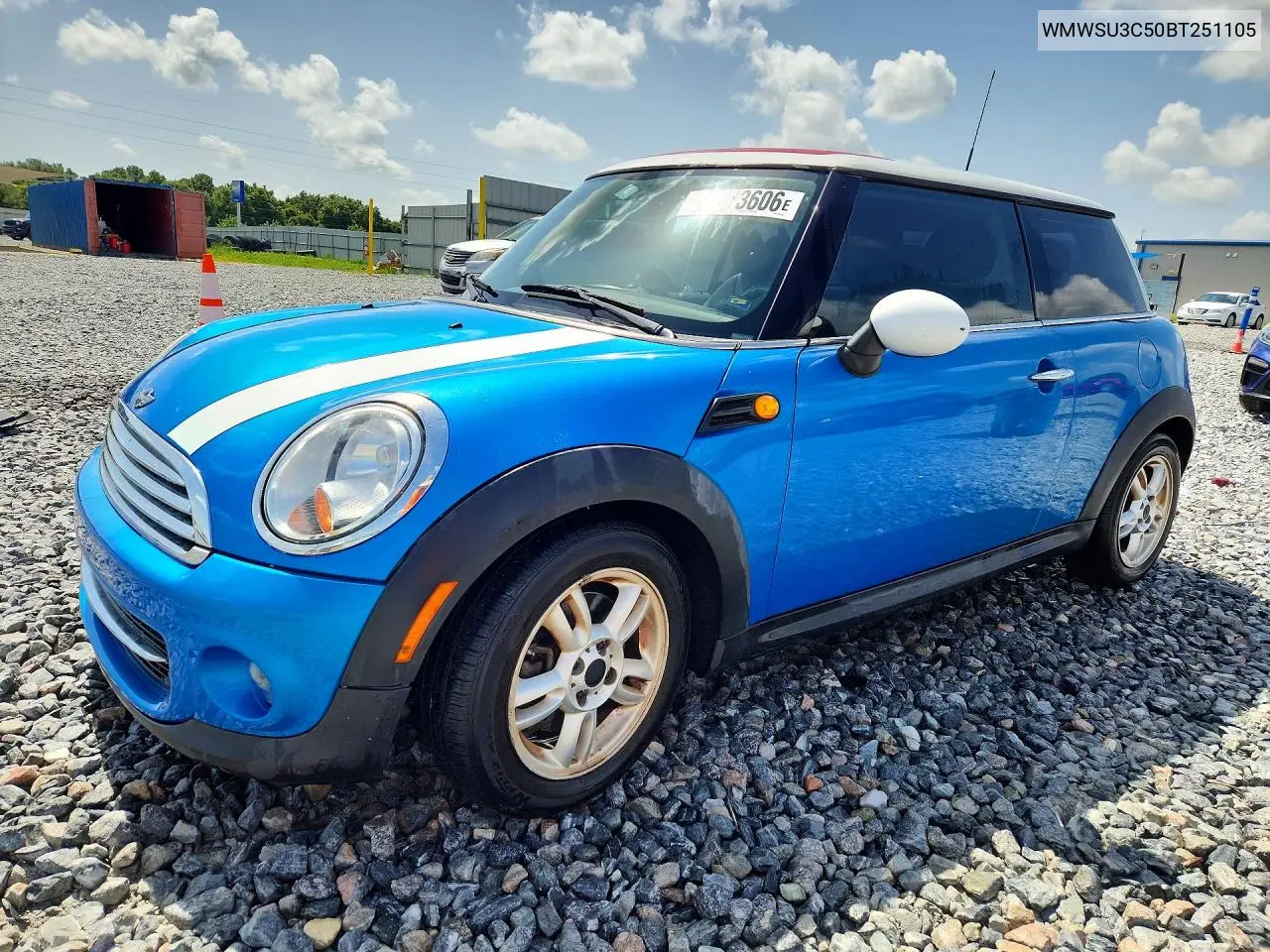 2011 Mini Cooper VIN: WMWSU3C50BT251105 Lot: 60073606
