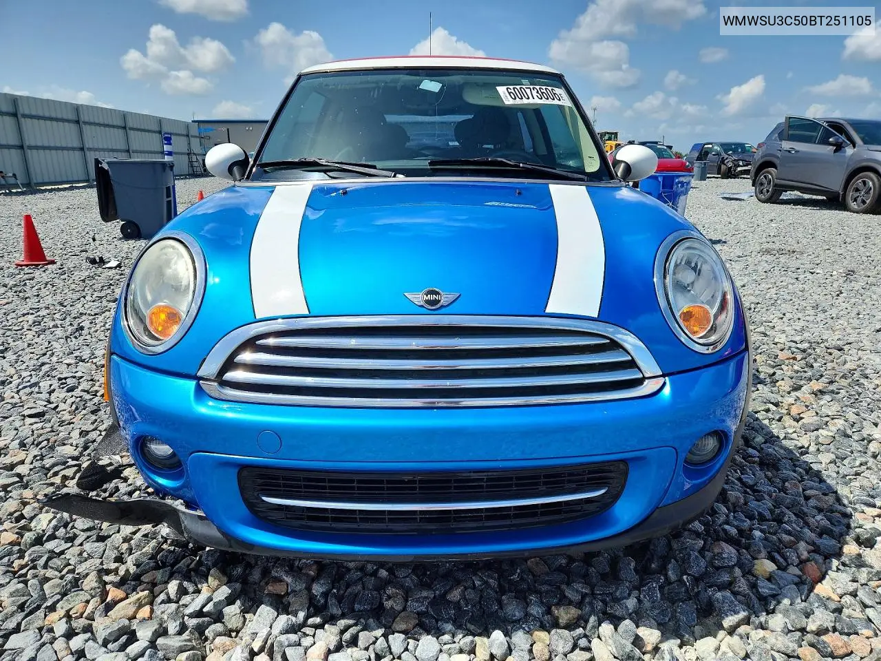 2011 Mini Cooper VIN: WMWSU3C50BT251105 Lot: 60073606