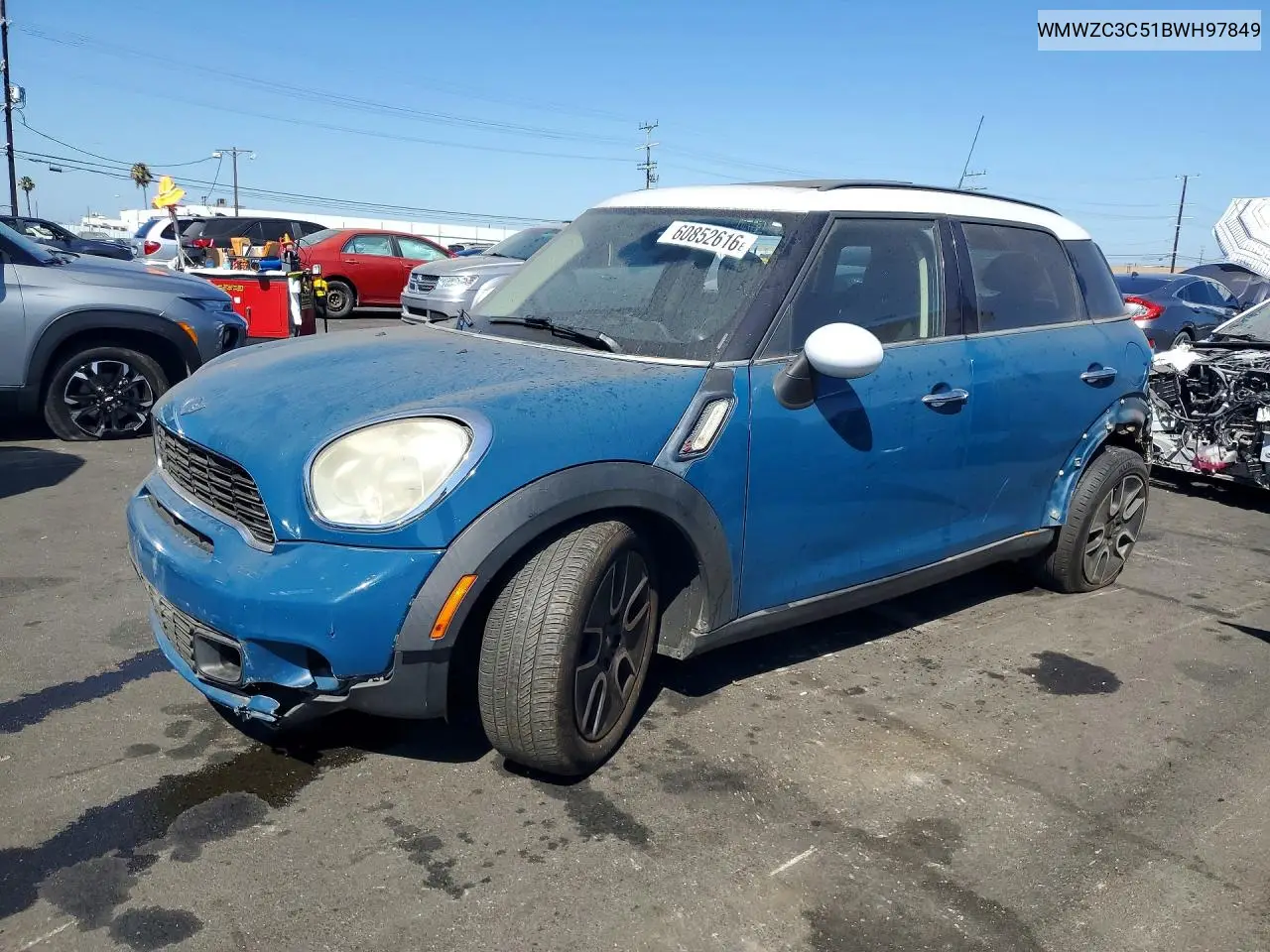 2011 Mini Cooper S Countryman VIN: WMWZC3C51BWH97849 Lot: 60852616