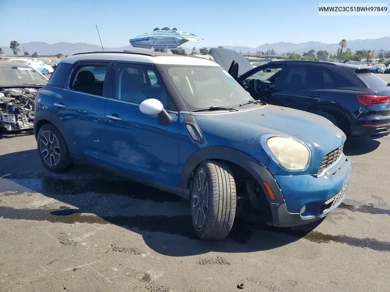2011 Mini Cooper S Countryman VIN: WMWZC3C51BWH97849 Lot: 60852616