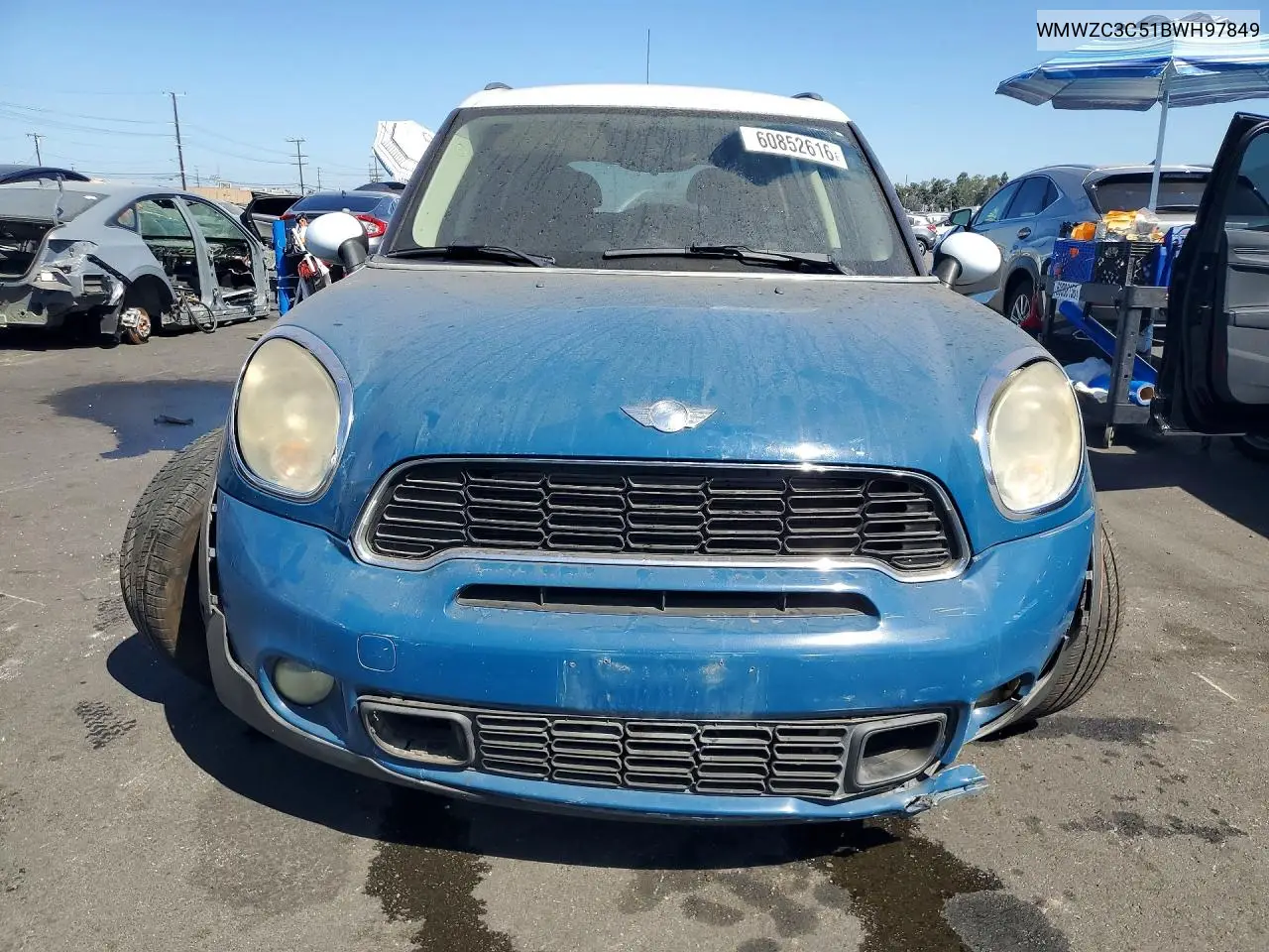 2011 Mini Cooper S Countryman VIN: WMWZC3C51BWH97849 Lot: 60852616