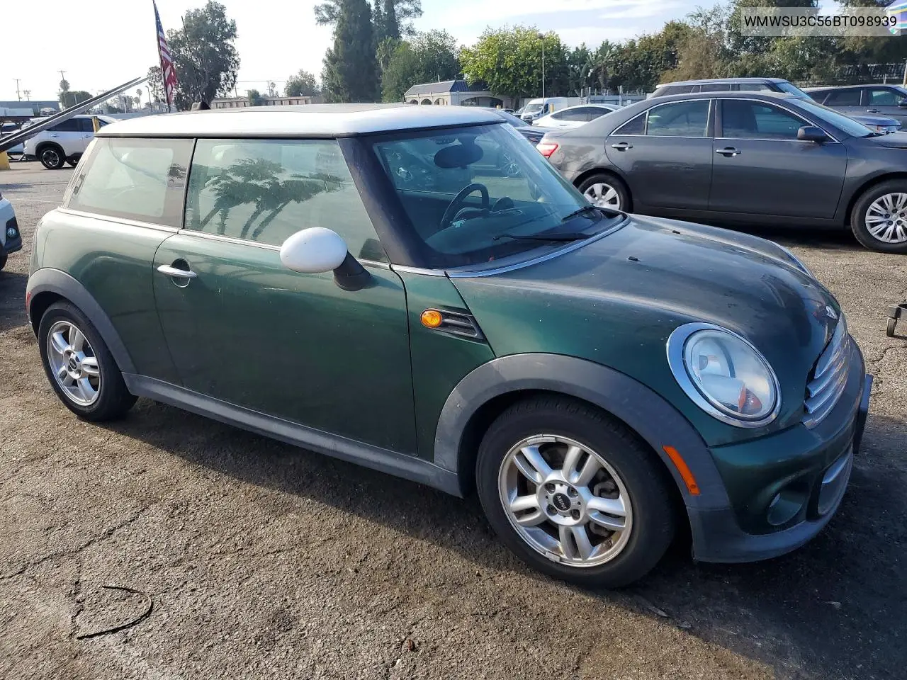 2011 Mini Cooper VIN: WMWSU3C56BT098939 Lot: 61287686