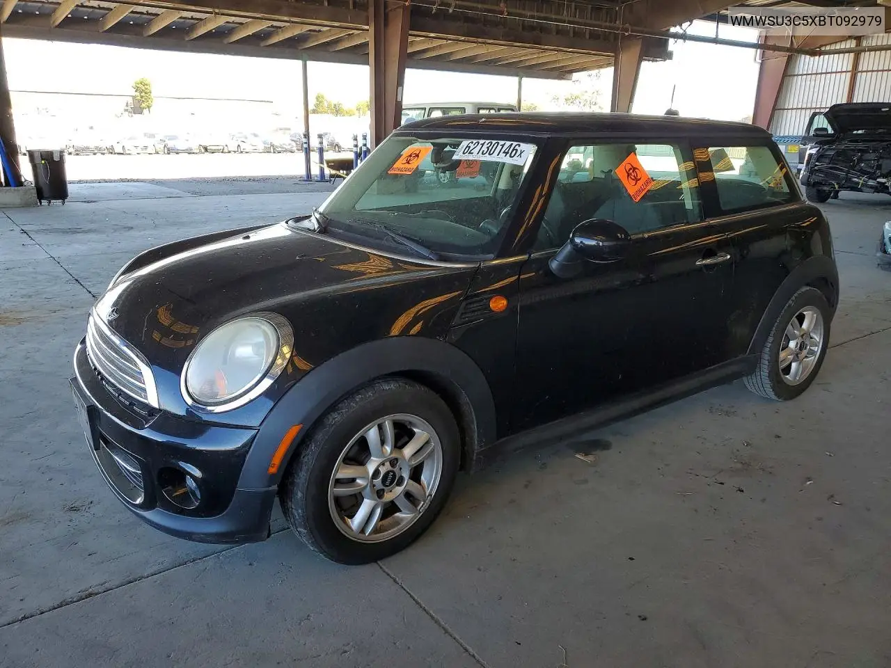 2011 Mini Cooper VIN: WMWSU3C5XBT092979 Lot: 62130146