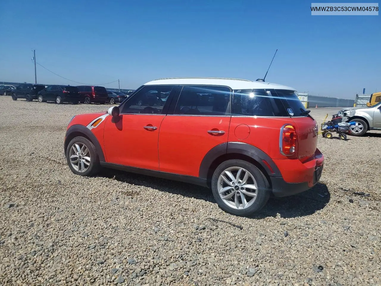 2012 Mini Cooper Countryman VIN: WMWZB3C53CWM04578 Lot: 56694536