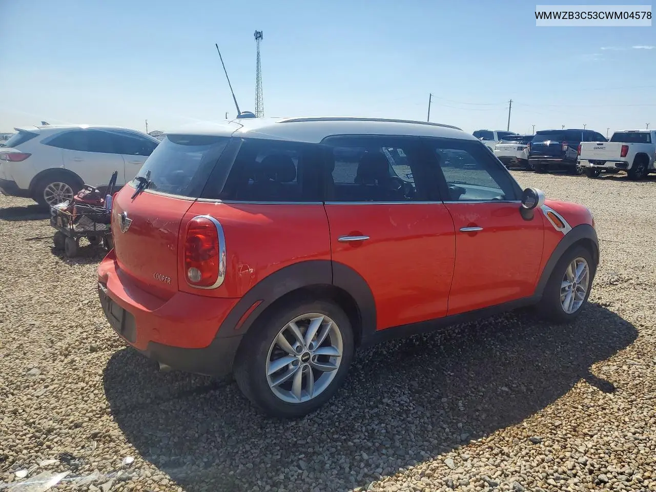 2012 Mini Cooper Countryman VIN: WMWZB3C53CWM04578 Lot: 56694536