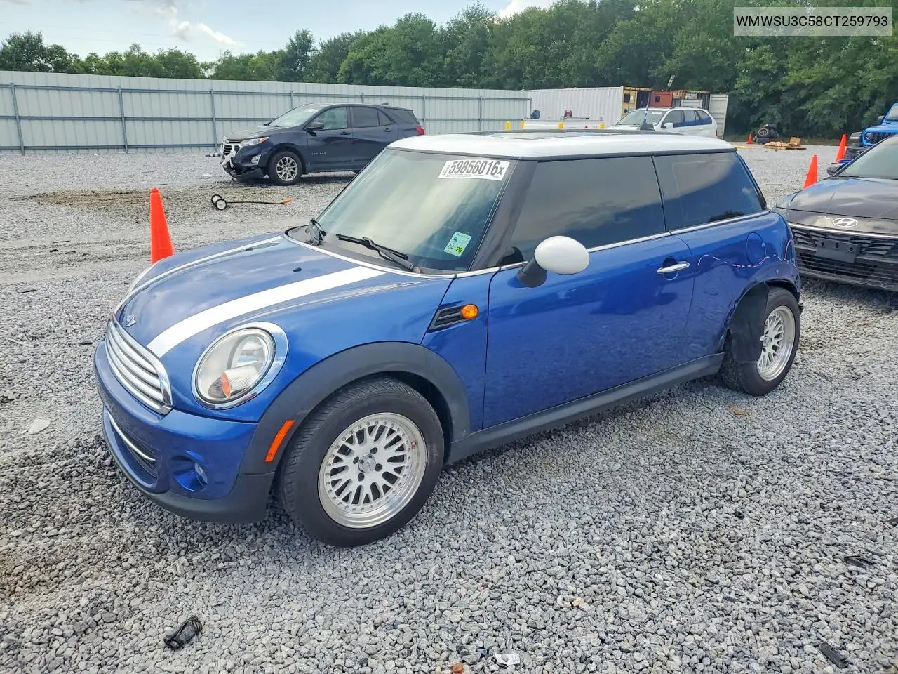 2012 Mini Cooper VIN: WMWSU3C58CT259793 Lot: 59856016