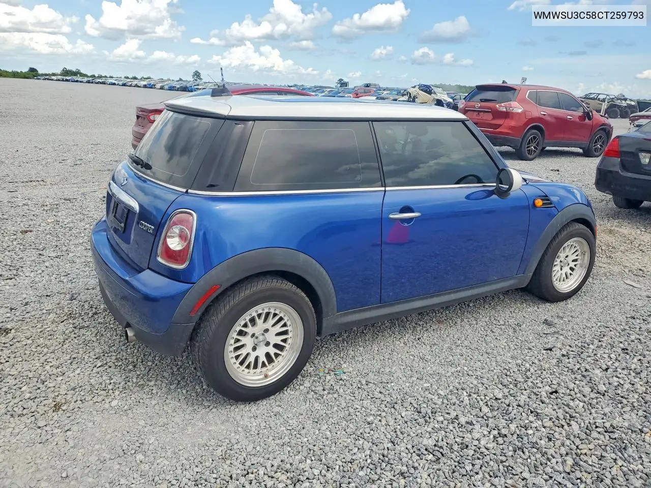 2012 Mini Cooper VIN: WMWSU3C58CT259793 Lot: 59856016