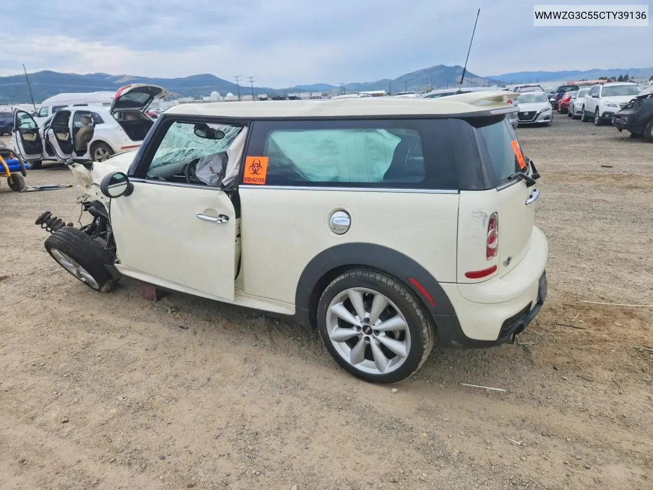 2012 Mini Cooper S Clubman VIN: WMWZG3C55CTY39136 Lot: 60432636