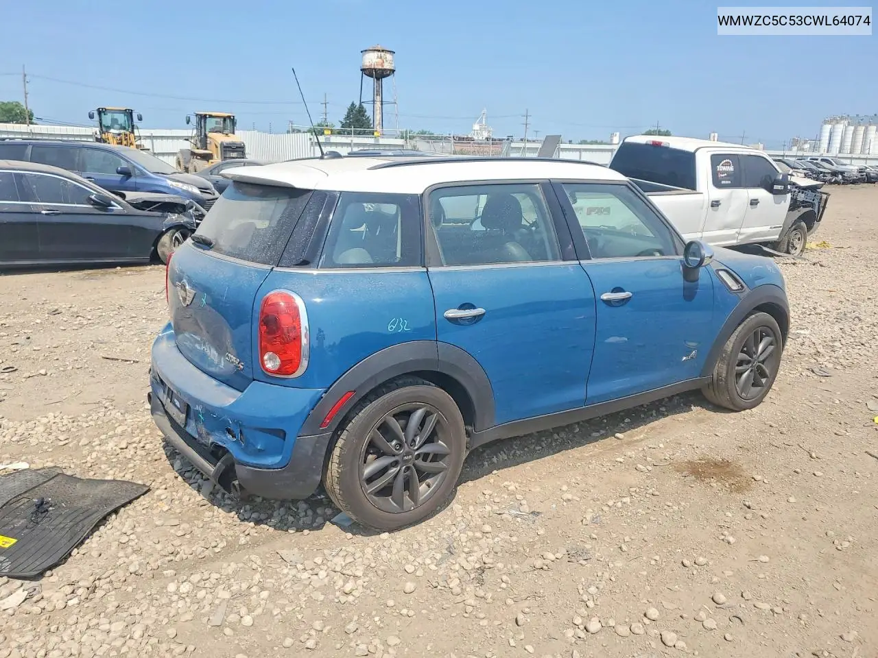 2012 Mini Cooper S Countryman VIN: WMWZC5C53CWL64074 Lot: 60843676