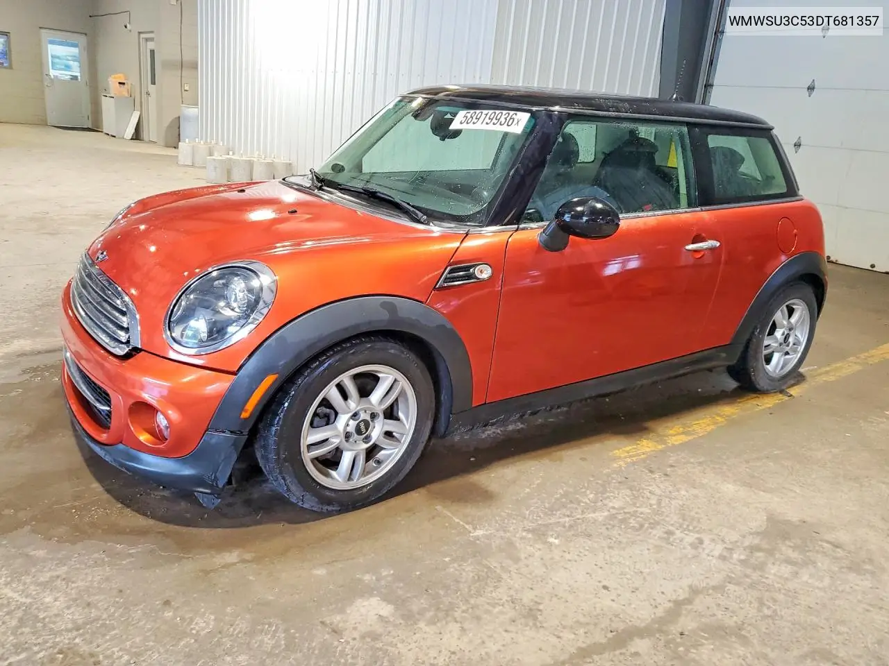 2013 Mini Cooper VIN: WMWSU3C53DT681357 Lot: 58919936