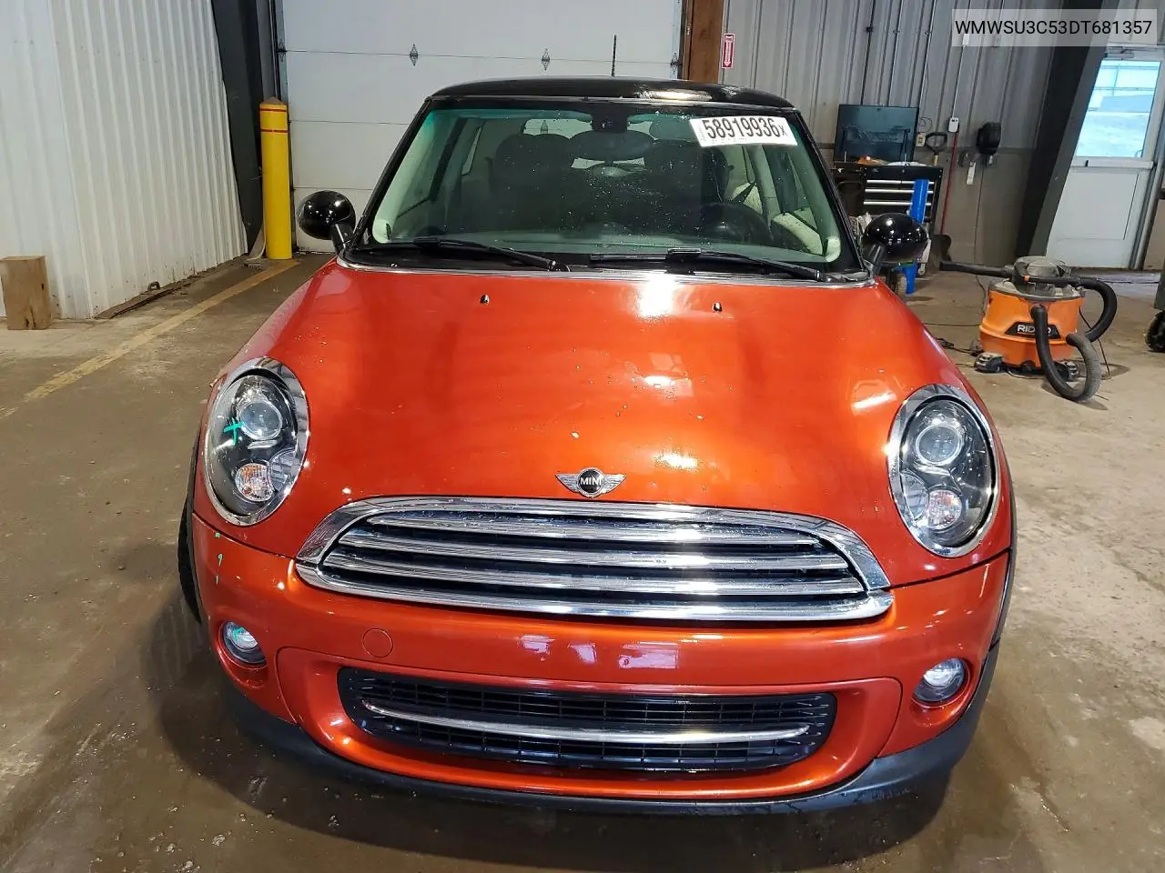 2013 Mini Cooper VIN: WMWSU3C53DT681357 Lot: 58919936