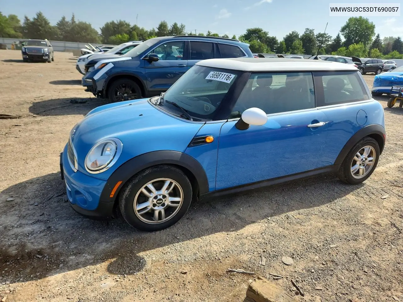 2013 Mini Cooper VIN: WMWSU3C53DT690057 Lot: 58981116