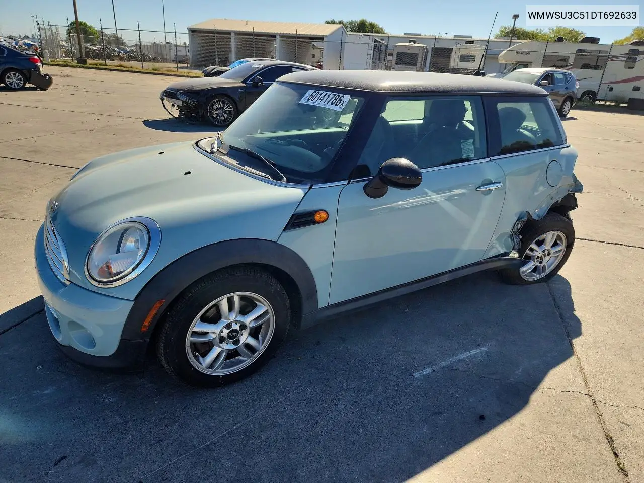2013 Mini Cooper VIN: WMWSU3C51DT692633 Lot: 60141786