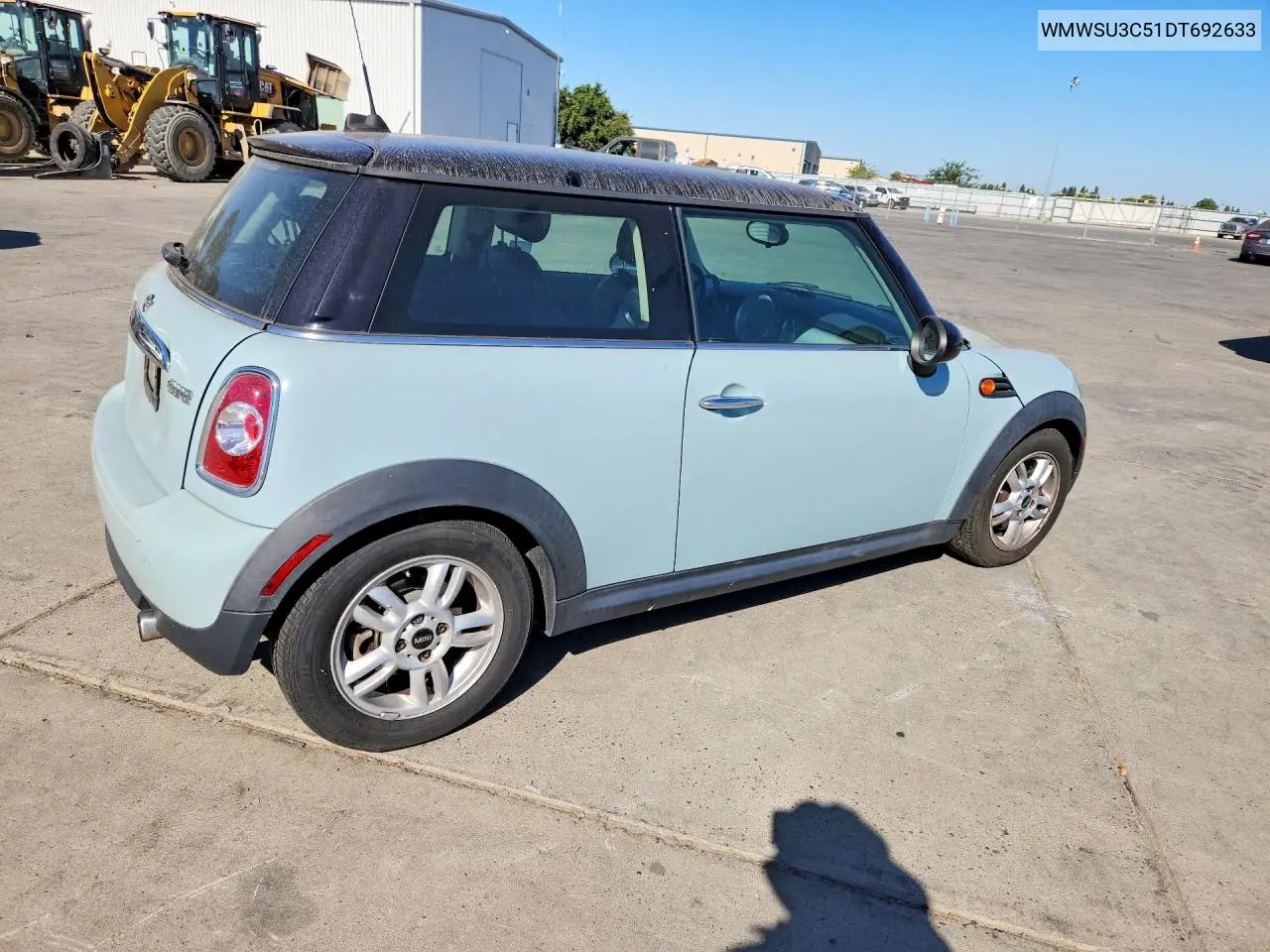 2013 Mini Cooper VIN: WMWSU3C51DT692633 Lot: 60141786