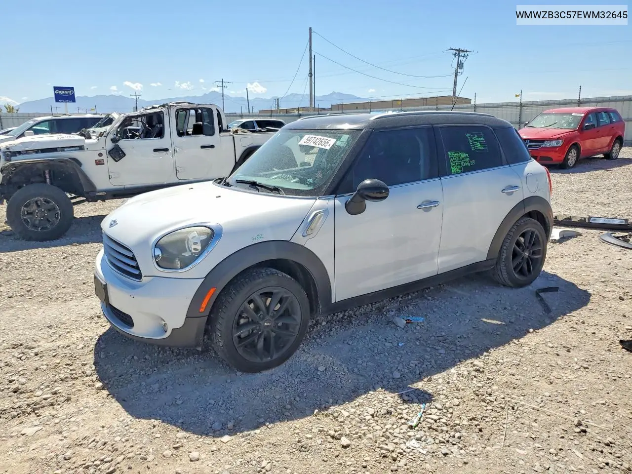 2014 Mini Cooper Countryman VIN: WMWZB3C57EWM32645 Lot: 59742656