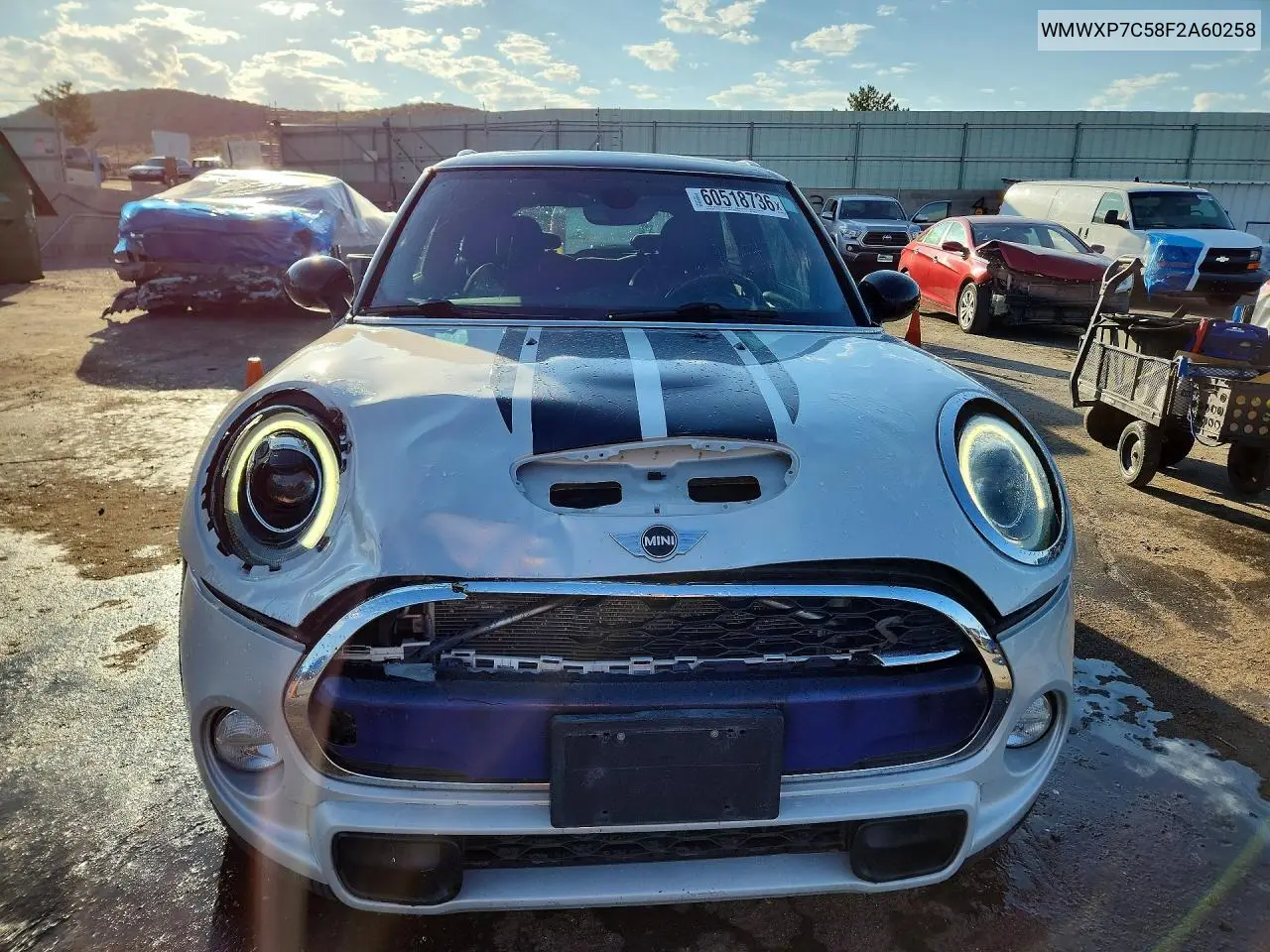 2015 Mini Cooper S VIN: WMWXP7C58F2A60258 Lot: 60518736