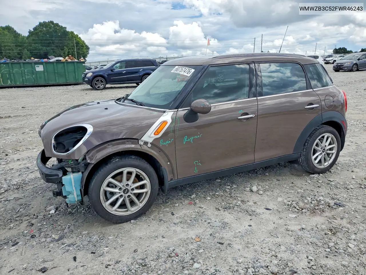 2015 Mini Cooper Countryman VIN: WMWZB3C52FWR46243 Lot: 60757476