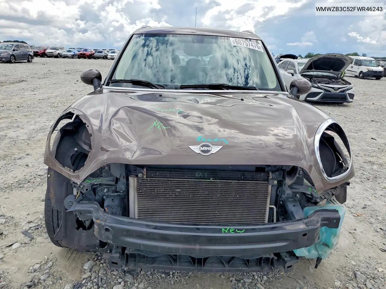 2015 Mini Cooper Countryman VIN: WMWZB3C52FWR46243 Lot: 60757476