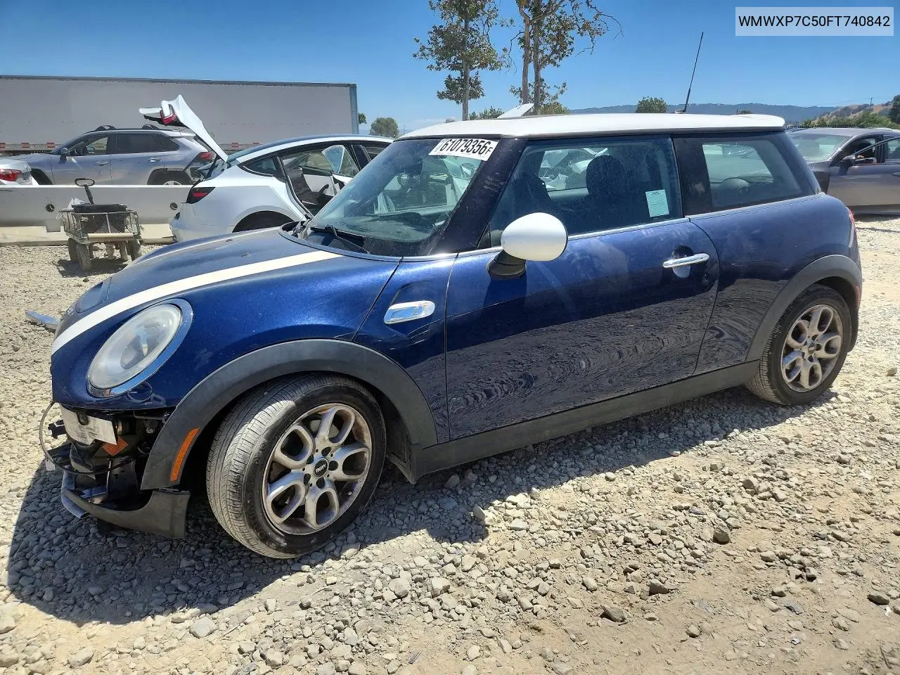 2015 Mini Cooper S VIN: WMWXP7C50FT740842 Lot: 61079356