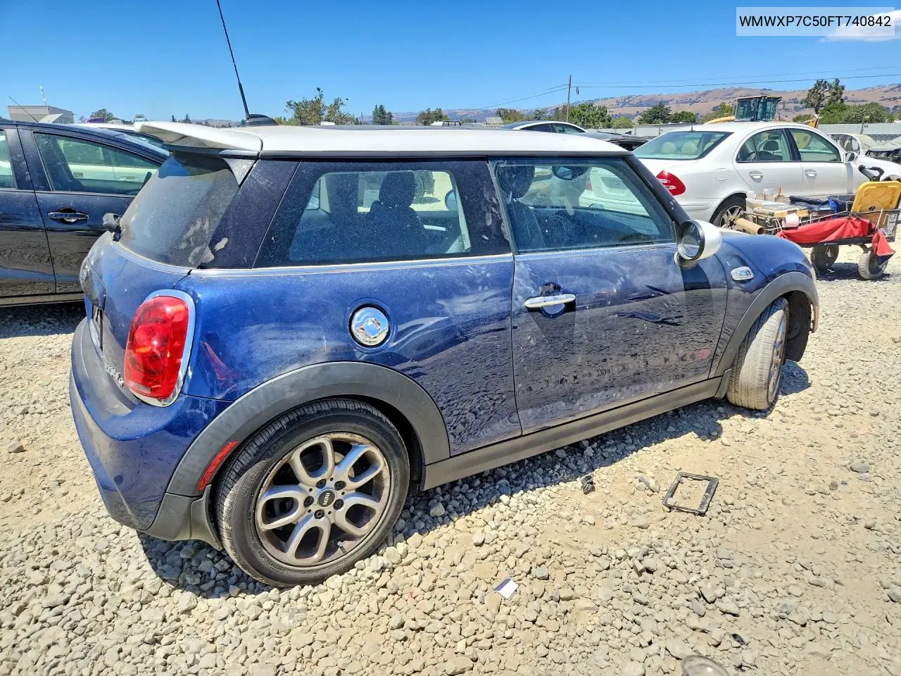 2015 Mini Cooper S VIN: WMWXP7C50FT740842 Lot: 61079356