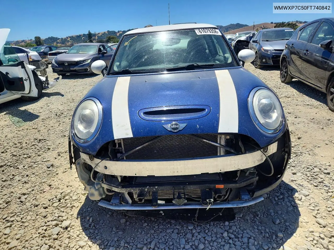 2015 Mini Cooper S VIN: WMWXP7C50FT740842 Lot: 61079356