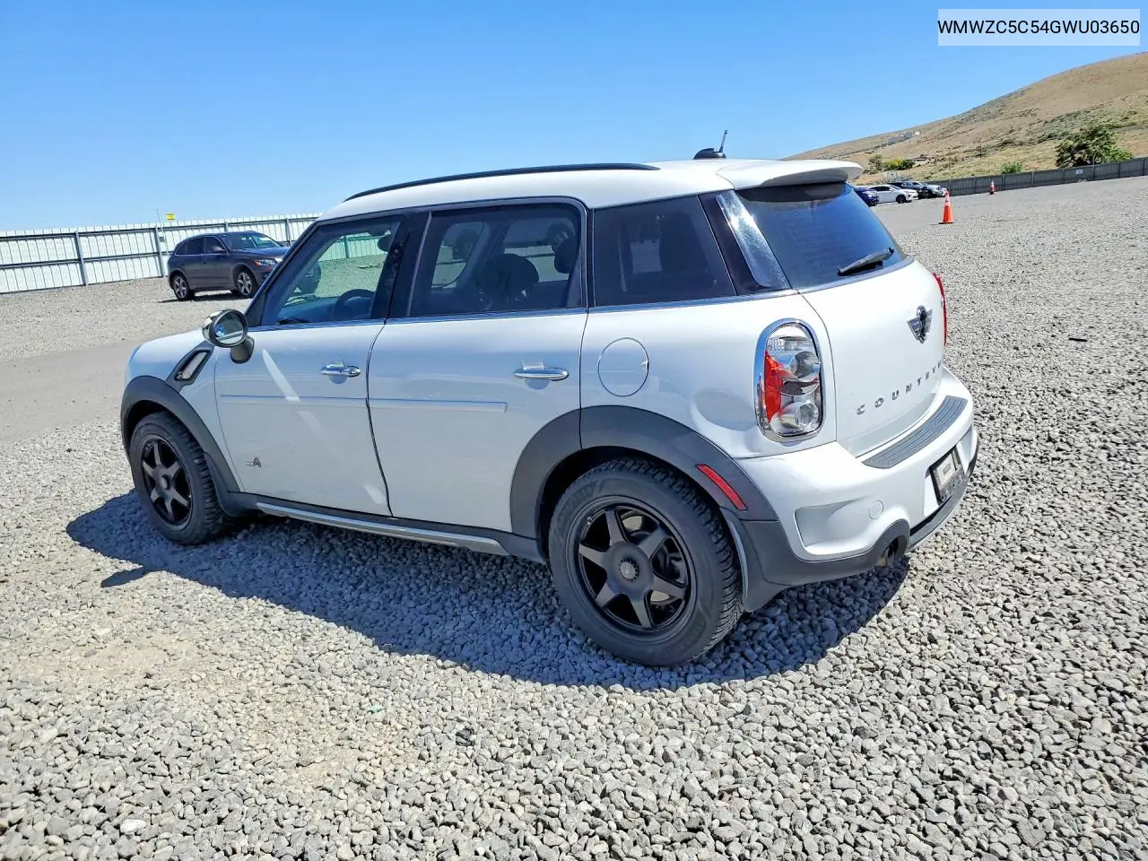 2016 Mini Cooper S Countryman VIN: WMWZC5C54GWU03650 Lot: 55726046
