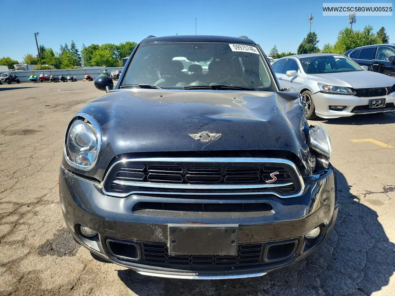 2016 Mini Cooper S Countryman VIN: WMWZC5C58GWU00525 Lot: 59975746