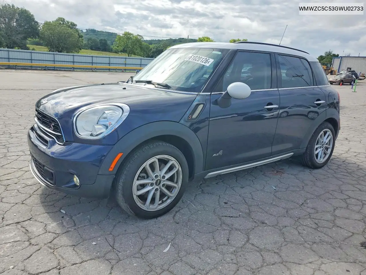 2016 Mini Cooper S Countryman VIN: WMWZC5C53GWU02733 Lot: 61020126