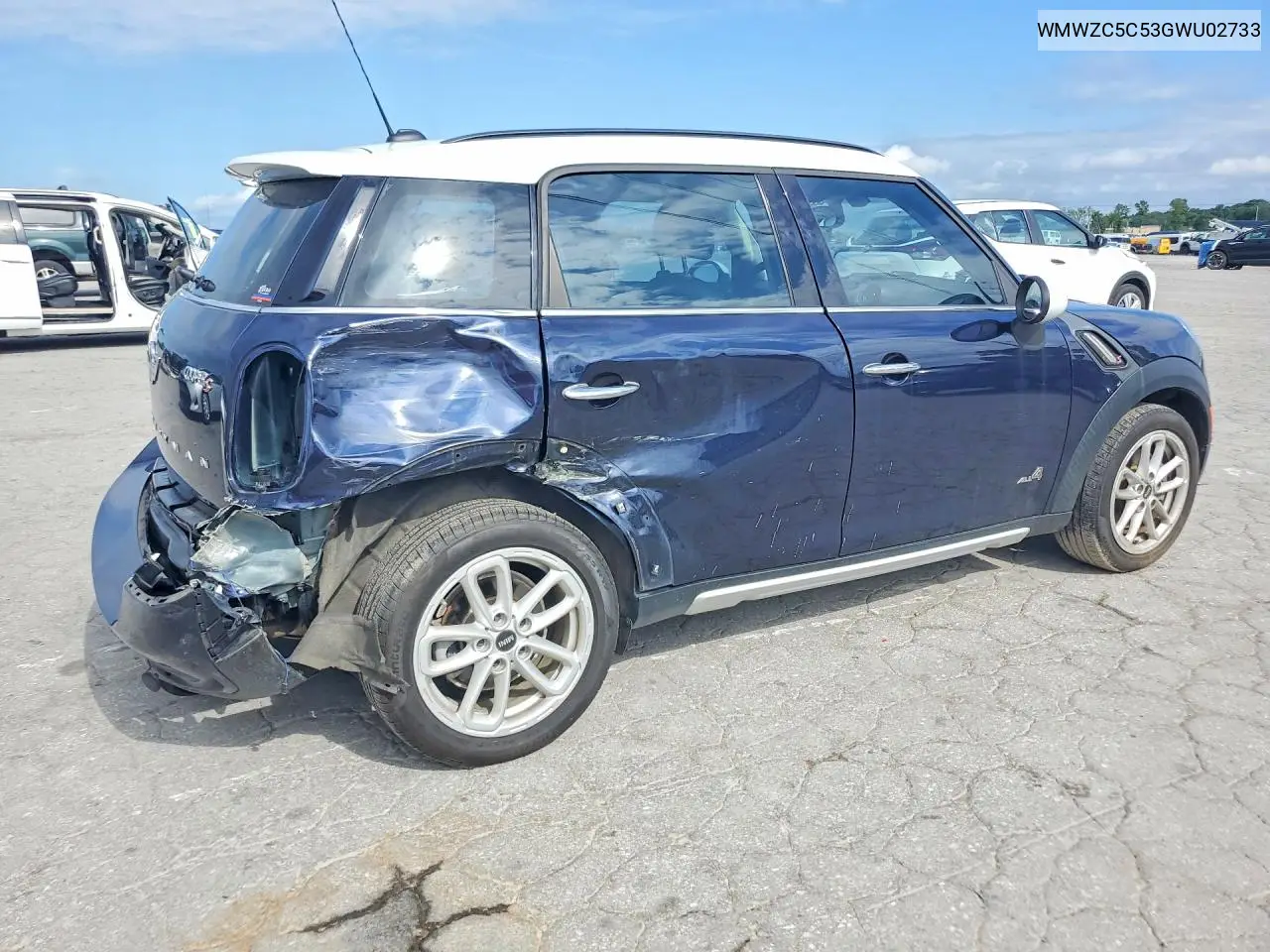 2016 Mini Cooper S Countryman VIN: WMWZC5C53GWU02733 Lot: 61020126