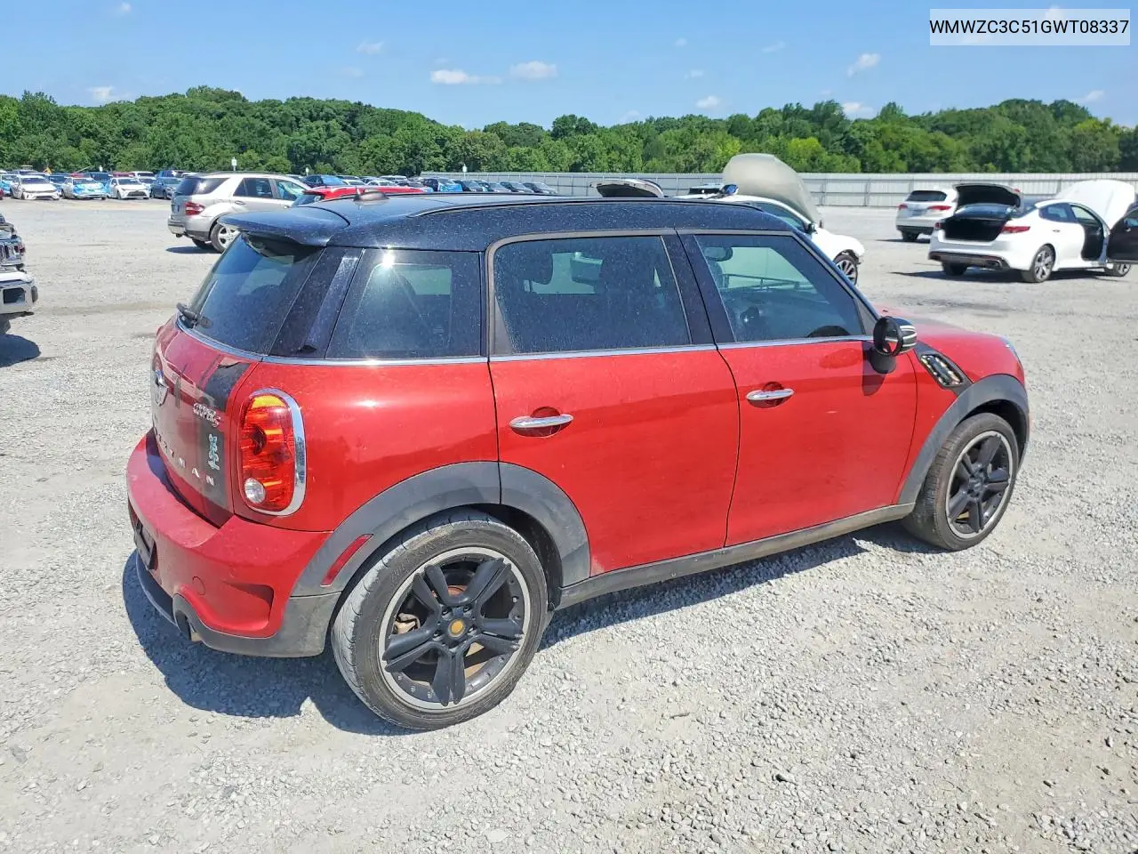 2016 Mini Cooper S Countryman VIN: WMWZC3C51GWT08337 Lot: 61761076