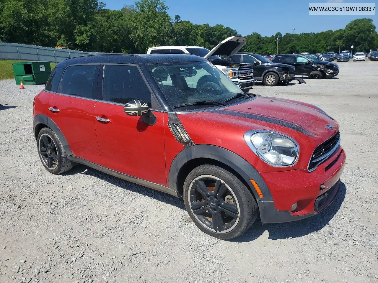 2016 Mini Cooper S Countryman VIN: WMWZC3C51GWT08337 Lot: 61761076