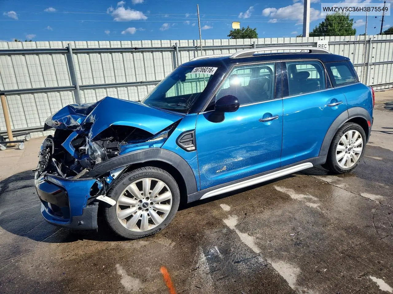 2017 Mini Cooper Countryman All4 VIN: WMZYV5C36H3B75549 Lot: 56786016