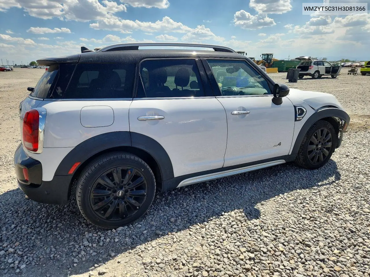 2017 Mini Cooper S Countryman All4 VIN: WMZYT5C31H3D81366 Lot: 61953826