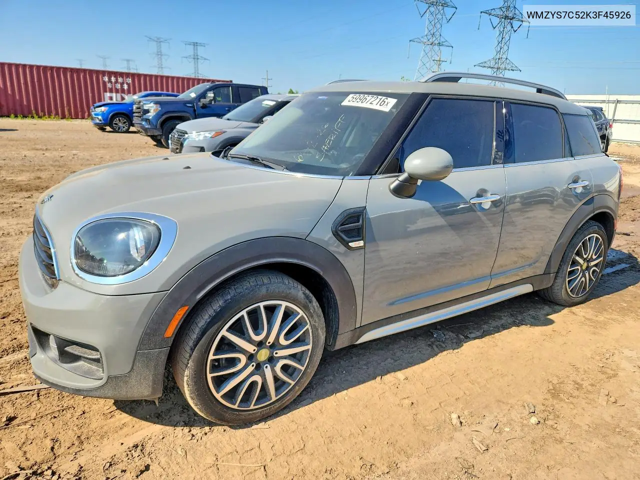 2019 Mini Cooper Countryman VIN: WMZYS7C52K3F45926 Lot: 59967216